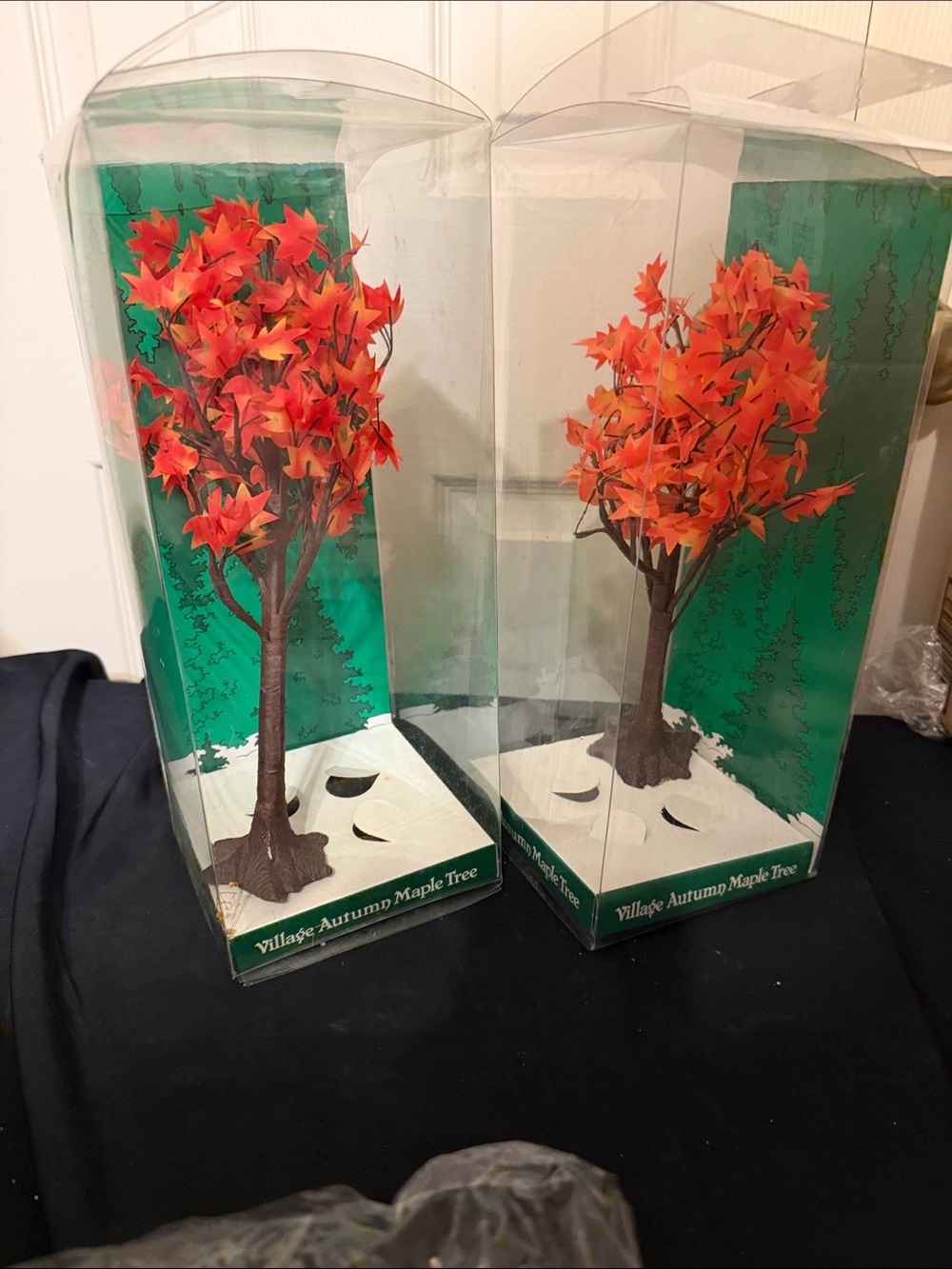 Department 56 Orange and Red Autumn Maple Trees (Pair)